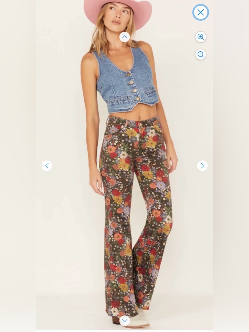 High-Rise Floral Bell Bottom Pants - Wrangler